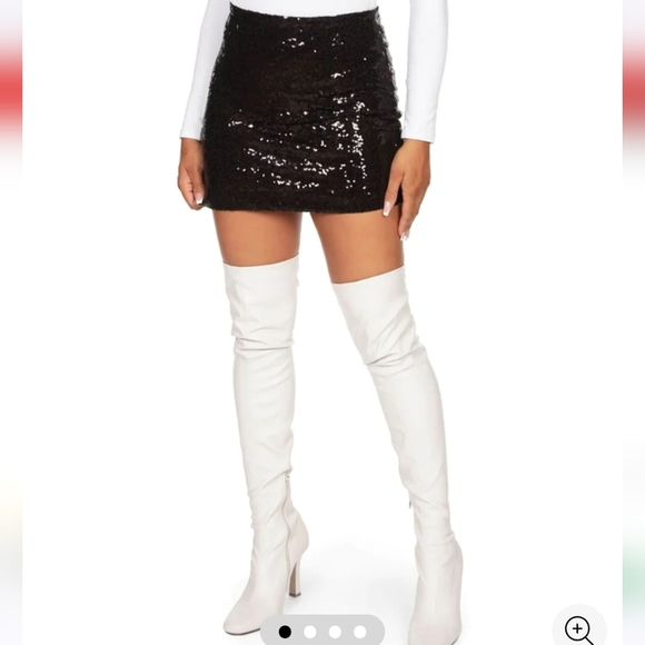 NWOT Tipsy Elves Black Sequin Holiday Party Mini Skirt XXL - Picture 3 of 5